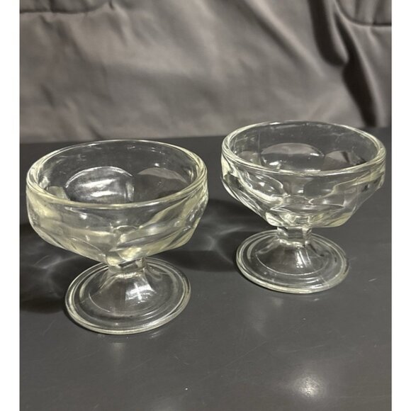 Vintage Clear Federal Sherbet Footed Glass by Federal Glass Set of 2" - Picture 3 of 13
